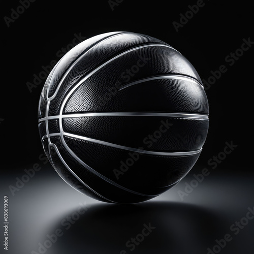Image 3D levitating basketball in shiny chrome © Kristina
