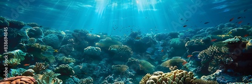 coral reef and fishes photo