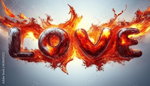 Fiery Love Conceptual Digital Art Design photo