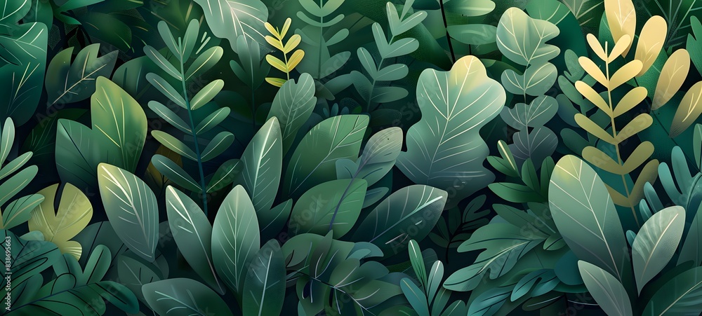 Seamless tropical leaf pattern in shades of green, vibrant and exotic design. full frame. Seamless tropical leaf pattern in shades of green, vibrant and exotic design. full frame.