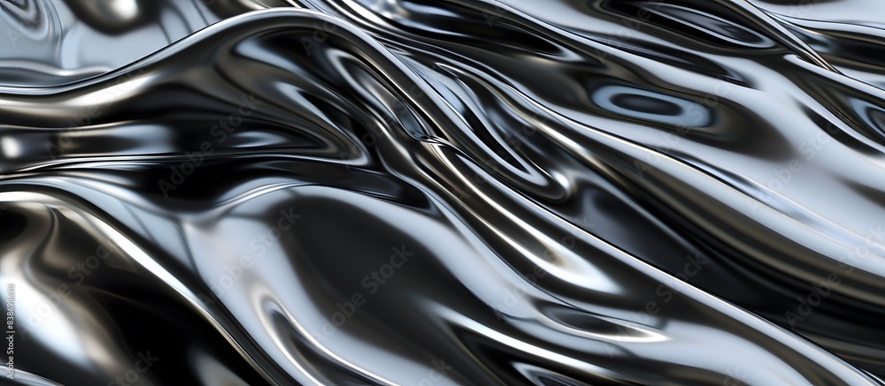 Black metallic wavy background, reflective surface. Black metallic wavy background, reflective surface.