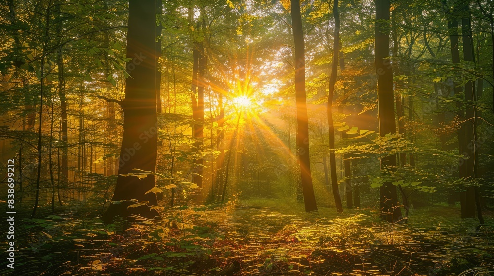 Fototapeta premium sunrise in the forest
