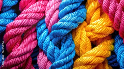 Vibrant Colorful Ropes in Close-up Macro Photography