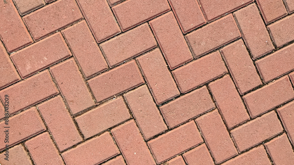 Pattern of red bricks in a walkway. Pattern of red bricks in a walkway.