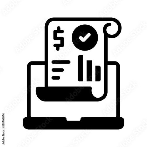 Vector solid black icon for Income statement