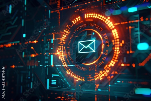 A close-up of a digital certificate icon on an email interface, ensuring encryption