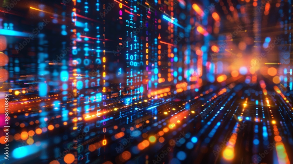 Binary Data with Futuristic Effects Binary Data with Futuristic Effects