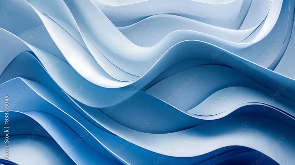 Obraz premium Abstract Blue Waves Generative AI