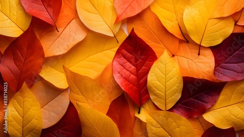 Vibrant Autumn Leaves in Shades of Red Orange and Yellow Highlighting the Beauty of Seasonal Change