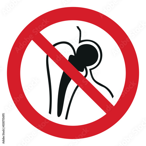 iso prohibition safety signs v2 no access for people with metallic implants symbol and pictogram only size 1 x 1 round shape
