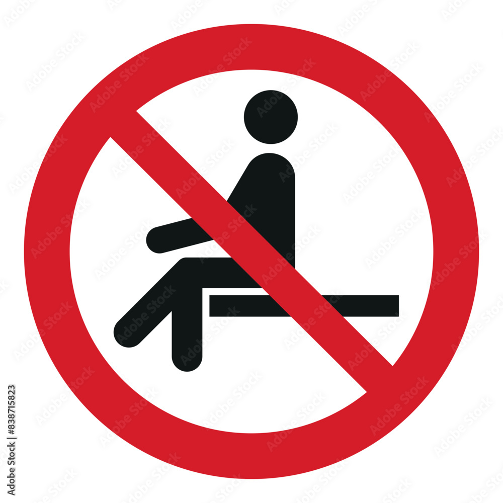 iso prohibition safety signs v2 no sitting symbol and pictogram only size 1 x 1 round shape iso prohibition safety signs v2 no sitting symbol and pictogram only size 1 x 1 round shape