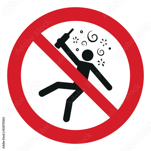 iso prohibition safety signs v2 not for people in the state of intoxication symbol and pictogram only size 1 x 1 round shape