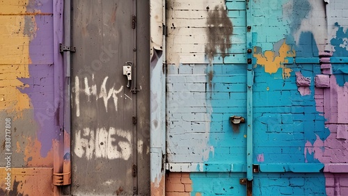 old painted wooden door
