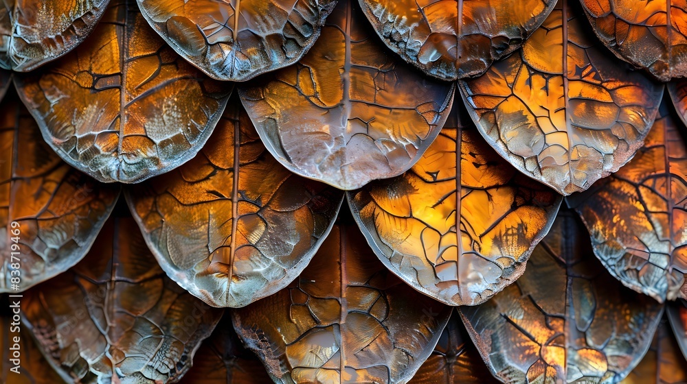Fototapeta premium Intricate Overlapping Fish Scale Patterns in Vibrant Colors