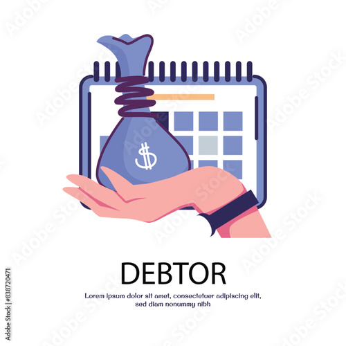 debtor flat style illustration vector design