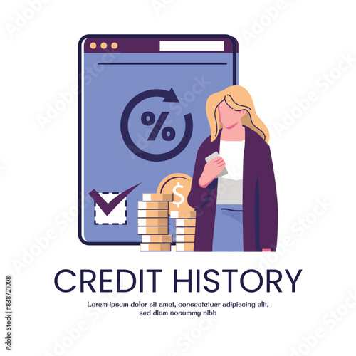 credit history flat style illustration vector design