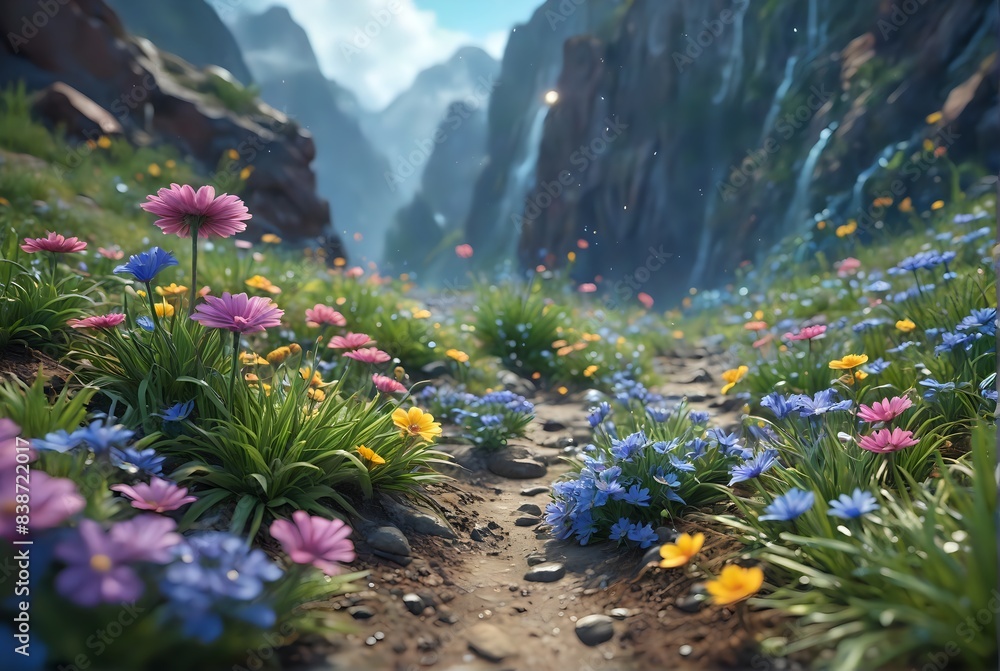 Obraz premium Serene Landscape Illustration