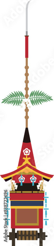 京都祇園祭の長刀鉾ベクターイラスト