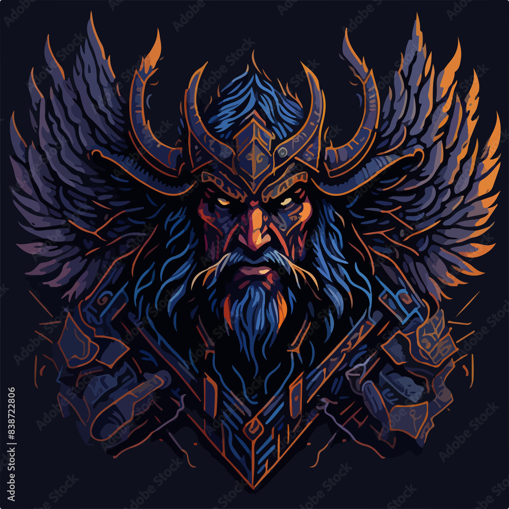 Undead ancient winged demon warlord covered with ironclad armor Undead ancient winged demon warlord covered with ironclad armor