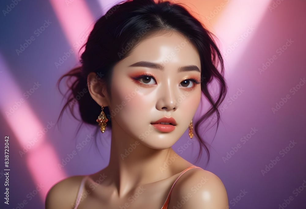 Korean woman face beauty