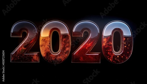 Year 2020 in Fiery Graphics Design