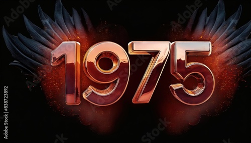 1975 Metallic Numbers with Wings Design