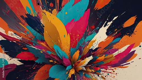 abstract colorful background with splashes