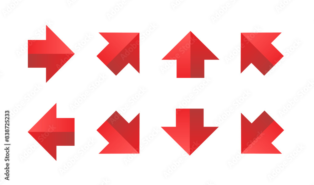 Red direction arrow sign vector illustration Red direction arrow sign vector illustration