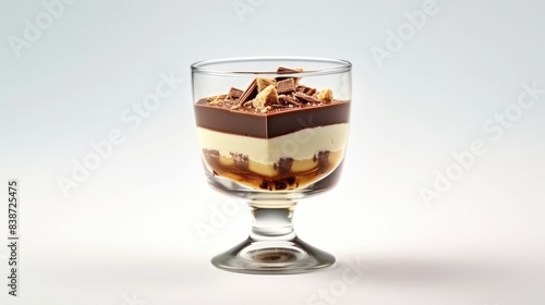A glass of ice cream with chocolate Isolated on white background