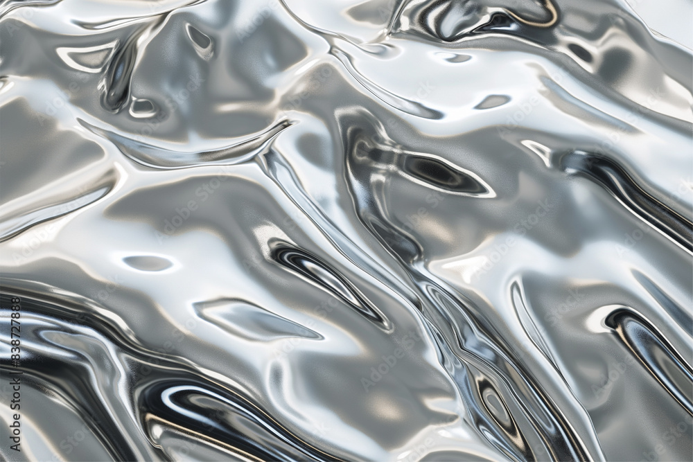Glossy silver metal fluid glossy chrome mirror water effect background backdrop texture Glossy silver metal fluid glossy chrome mirror water effect background backdrop texture