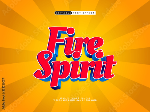 fire spirit editable text effect in game and kids text style