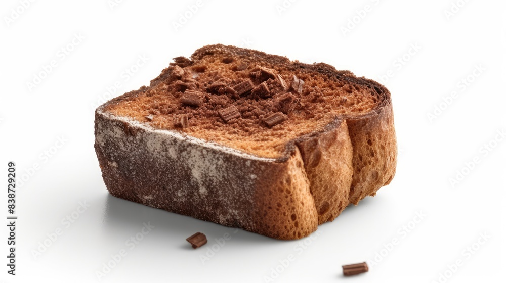 Toasts with choco cream Isolated on white background Toasts with choco cream Isolated on white background