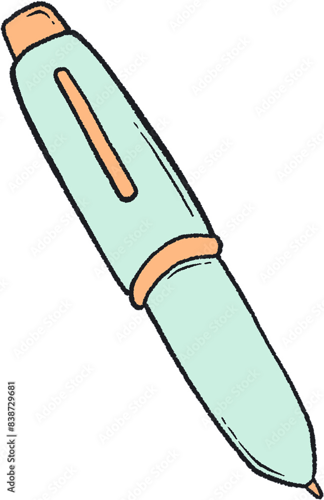 green pen with an orange tip green pen with an orange tip