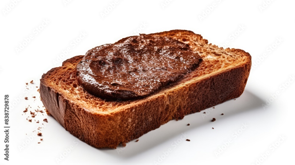 Toasts with choco cream Isolated on white background Toasts with choco cream Isolated on white background