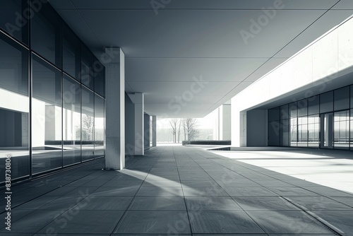 Minimalist modern architecture with open plaza 