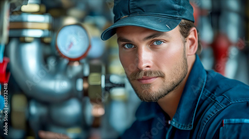 Wallpaper Mural A man in a blue shirt and cap is looking at the camera. Torontodigital.ca