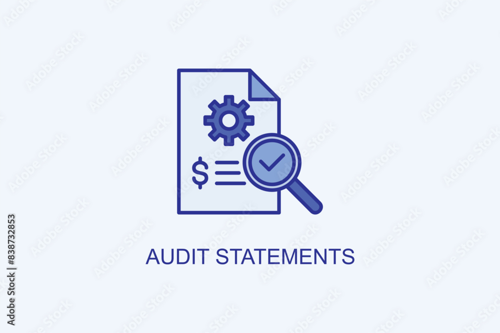 Audit Statements Vector Icon Or Logo Illustration Audit Statements Vector Icon Or Logo Illustration