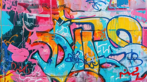 Bright colors come alive in this street art mural. Expressing the artist's creativity