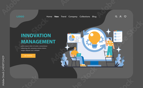 Management and support concept. Flat vector illustration.