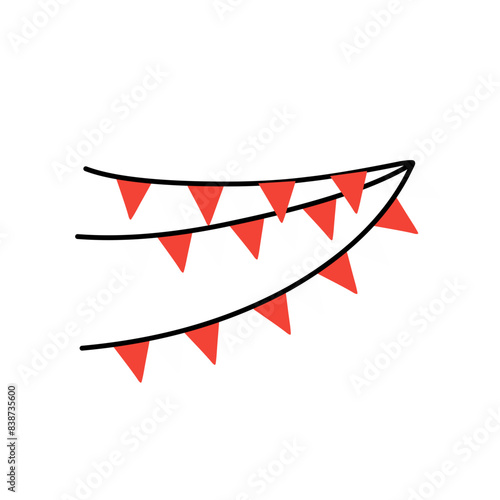 red and white hanging flag decoration