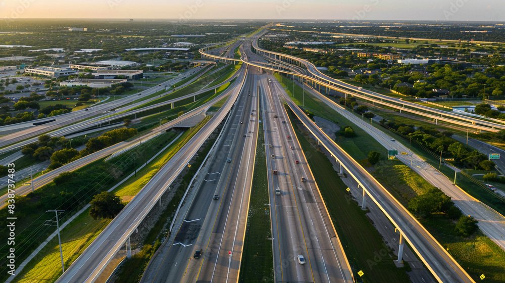 Naklejka premium Transportation infrastructure receives significant investment.