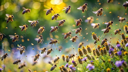 Honeybee Swarm in Flight