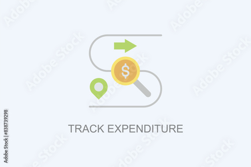 Track Expenditure Vector Icon Or Logo Illustration