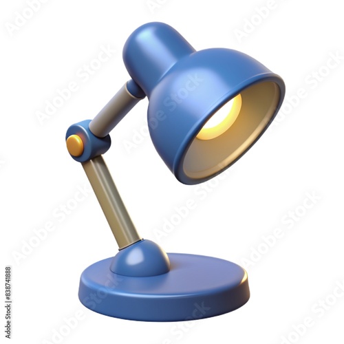 Modern lamp LED, sleek design, bright light LED, contemporary decor adjustable desk lamp.  Adjustable desk lamp, versatile utility, stylish 3d render adjustable desk lamp isolated on white background