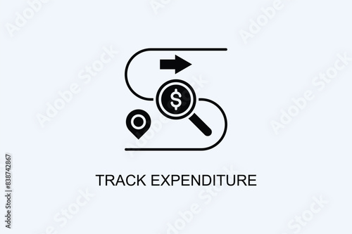 Track Expenditure Vector Icon Or Logo Illustration
