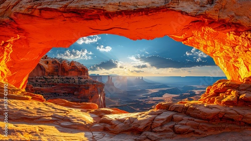 Sunrise Illuminating Desert Landscapes with Stunning Rock Arches  Capturing the Beauty of the Arid Terrain