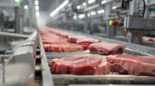 Cutting-edge pork processing plant with automated conveyor systems