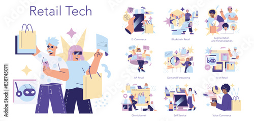 Retail Tech. Flat Vector Illustration