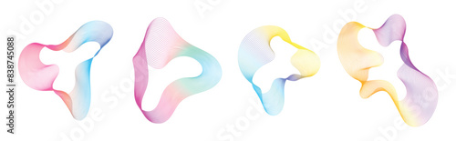 Set of gradient colorful lines design fluid shape vector elements isolated on white background. © TWINS DESIGN STUDIO