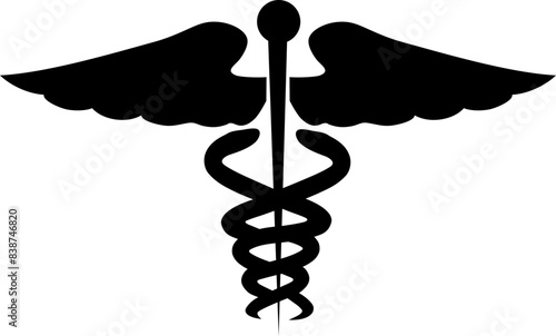 Caduceus Glyph Icon, Medicine And Healthcare, Pharmacy Sign Vector Graphics